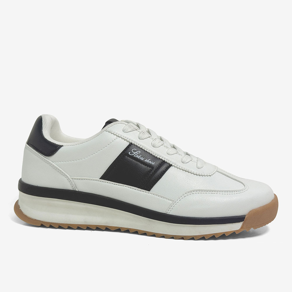 White Black Gum Sole Sneakers-black (2)