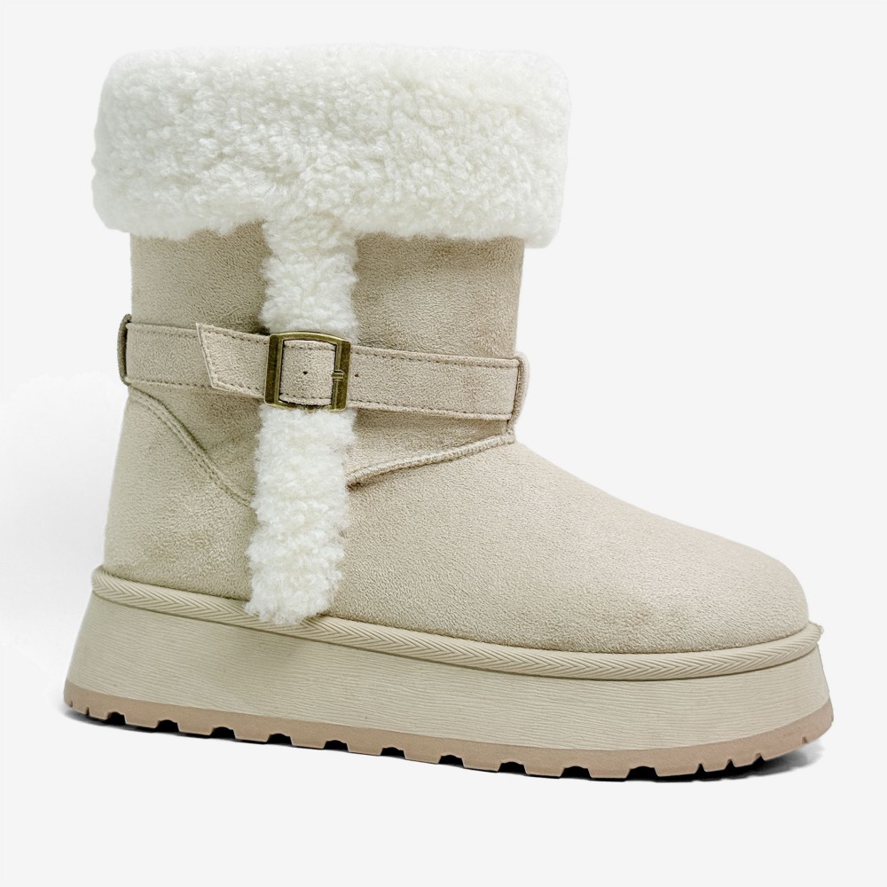 Platform Heel Snow Boots-beige (4)
